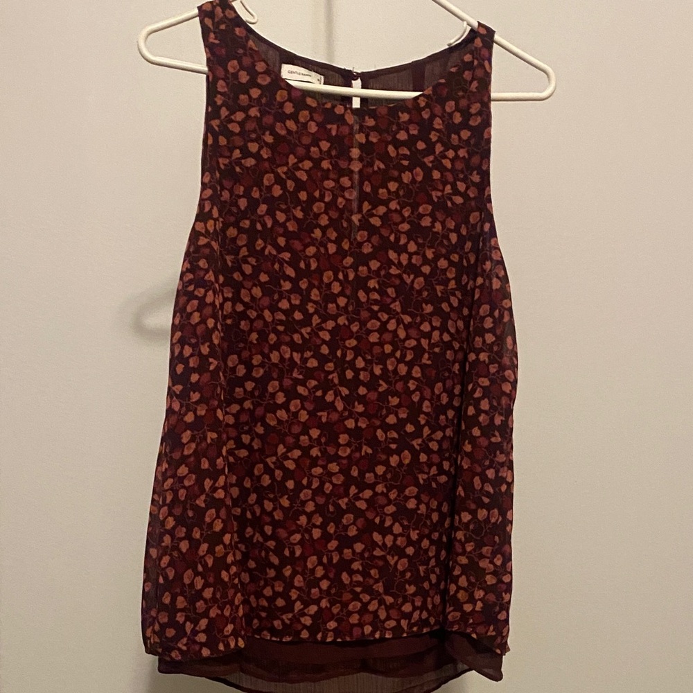 Floral Sleeveless Top - Gauzy Mauve and Pink